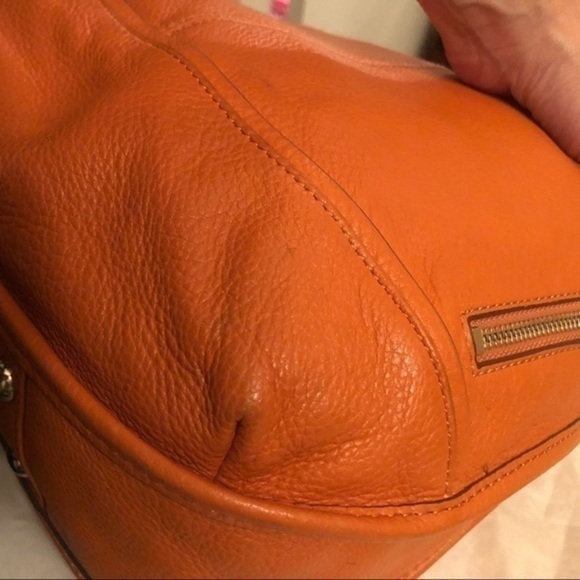 B makowsky orange leather two way bag - Picture 12 of 14